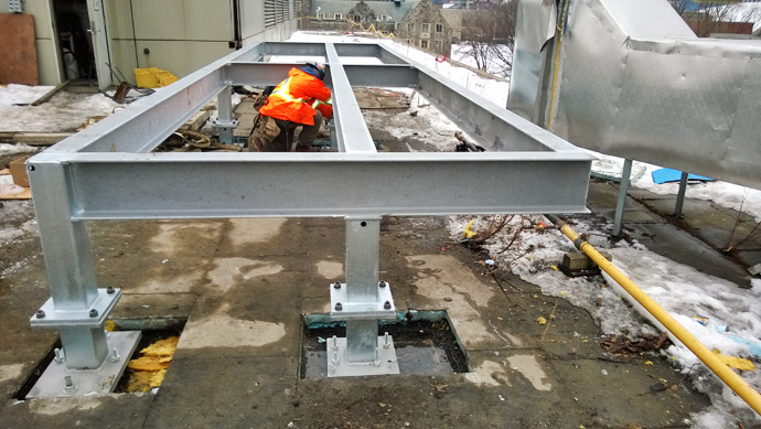 Steel frame fro air handling unit