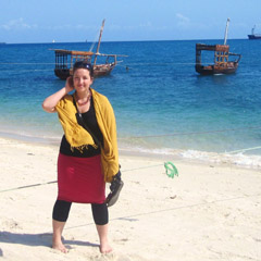 Morgan Sim on Stone Town Beach, Tanzania