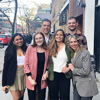 From left to right: Sabrina Macklai, Jane Fallis Cooper, Robert Cribb, Emma Carver, Dan Schechner and Iris Fischer.