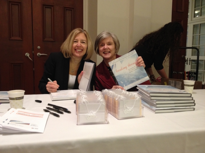 Breaking Through book authors Carrie Mandel and Kirby Chown signing copies