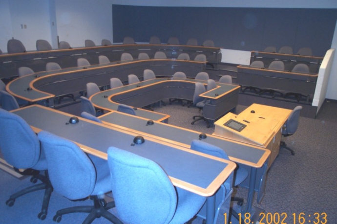 Electronic classroom at the law school circa 2002